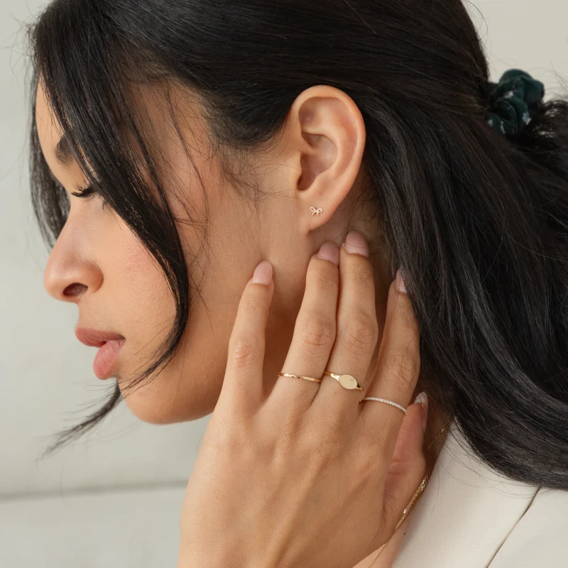 Tiny Bow Stud Earrings 7