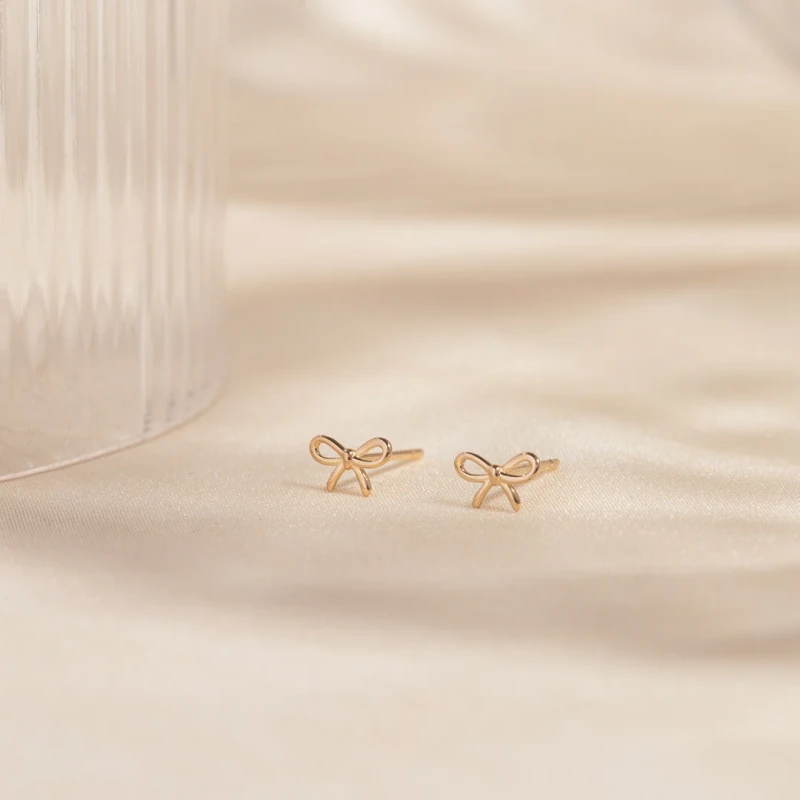 Tiny Bow Stud Earrings 14