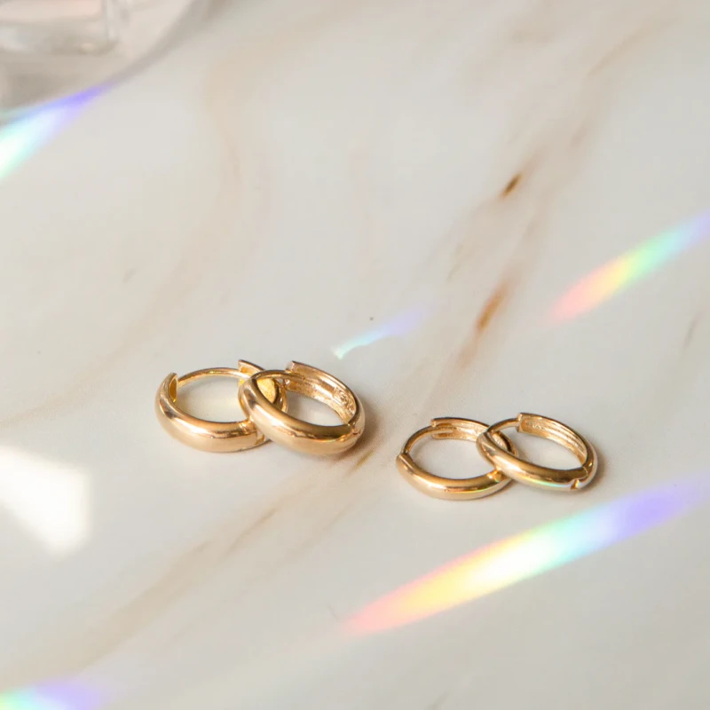 Huggie Hoop Earrings - 9k Solid Gold 2