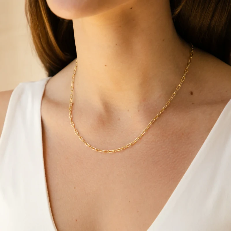 Twisted Paperclip Chain Necklace 2