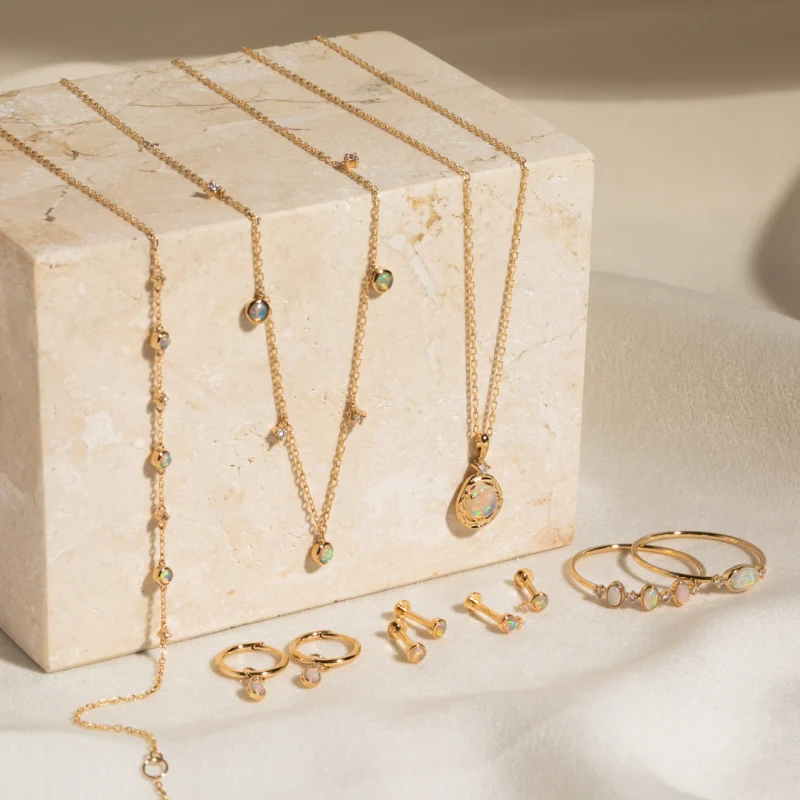 Opal Pebble Necklace - Reversible 6