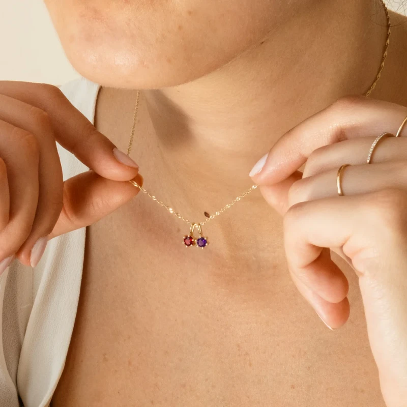 Garnet Charm (January Birthstone) - 9k Solid Gold 8