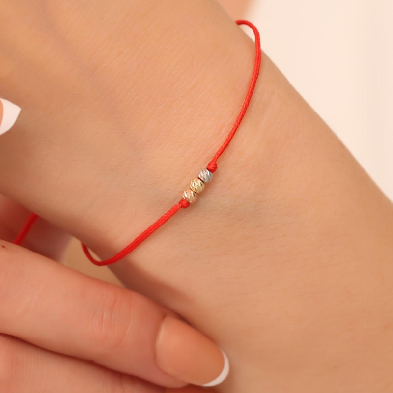 9K Gold Red Thread Three-Color Dorika Bracelet 2