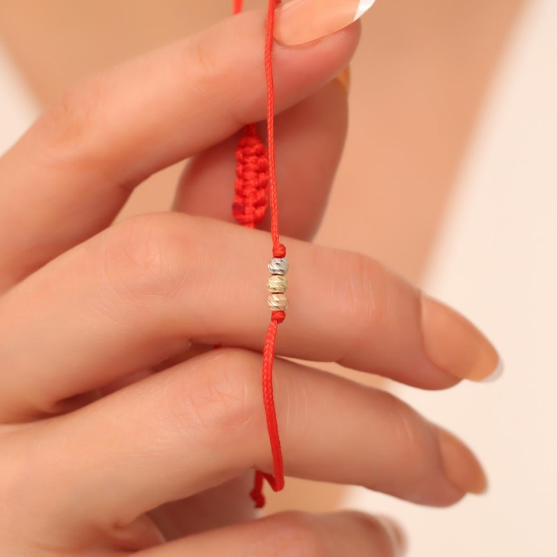 9K Gold Red Thread Three-Color Dorika Bracelet 3