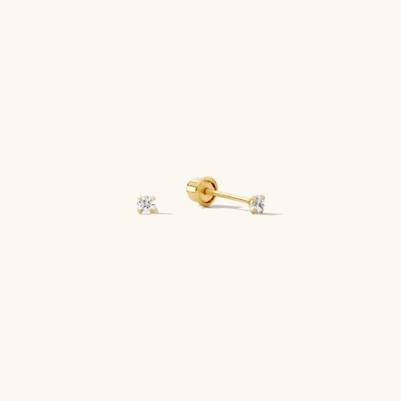 Tiny Screwback Stud Earrings - 9k Solid Gold 5