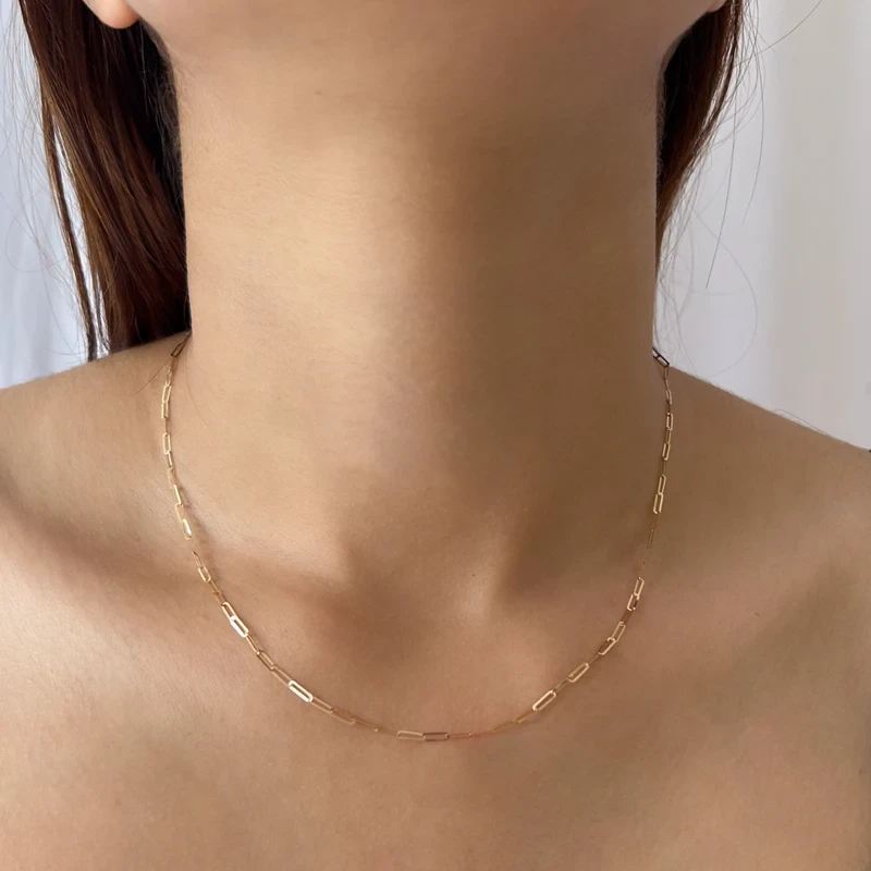 9kt paperclip chain
